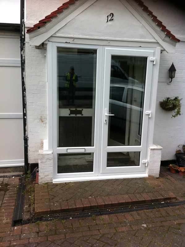 uPVC French doors fitted as front entrance in Borehamwood